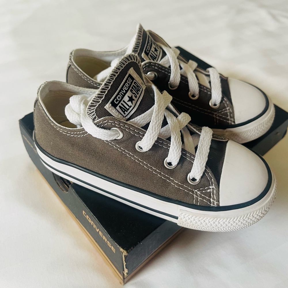 Converse Kids' Charcoal Canvas Sneakers